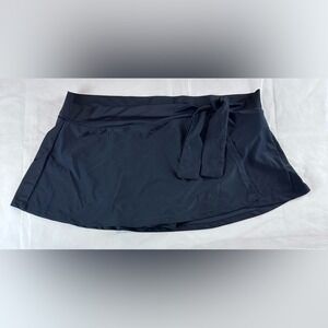Jones New York Sport Swim Skirt Tie Waist Black Plus Size 18W
